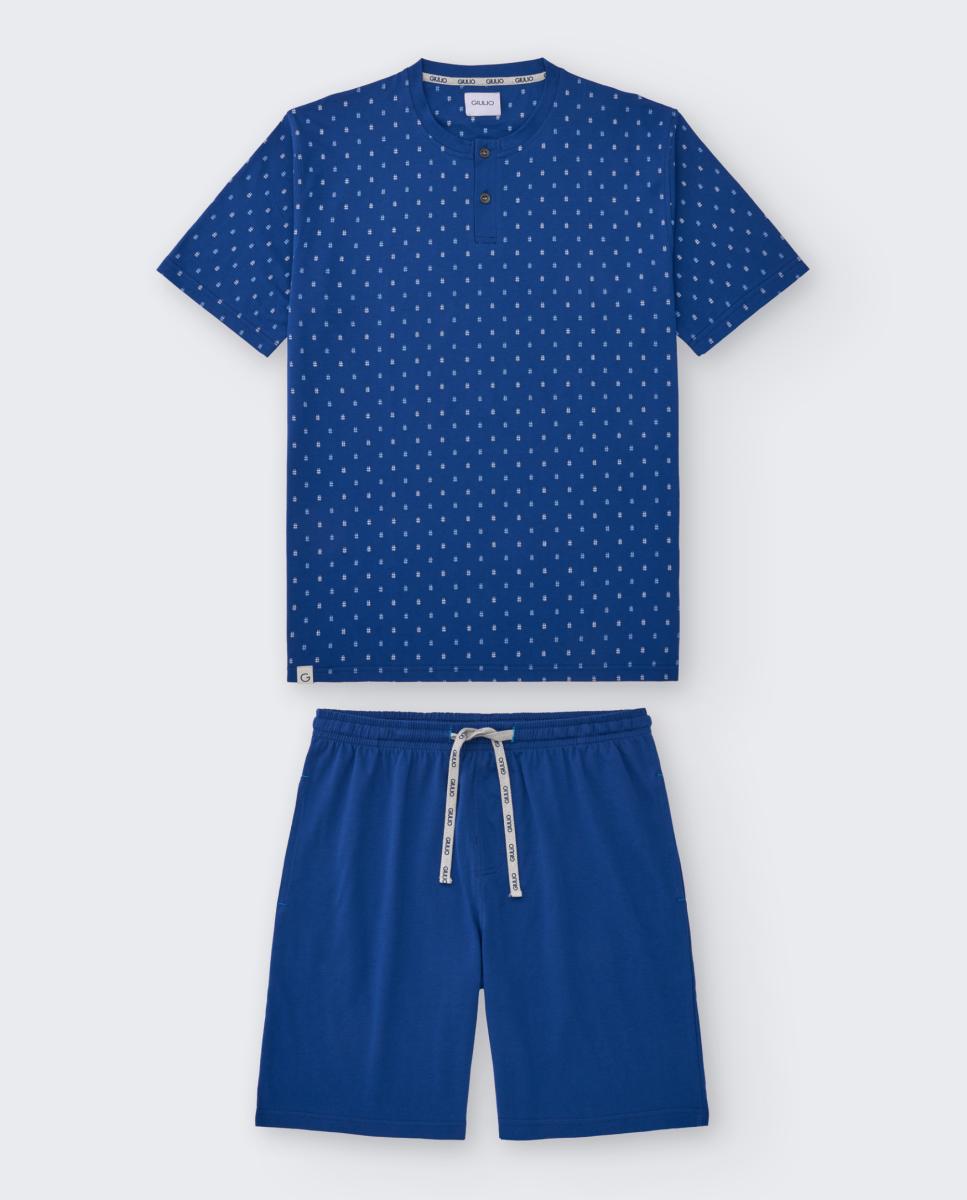 Pijama de Malha Azul-3