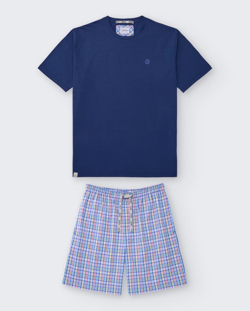 Pijama de Malha Azul-3