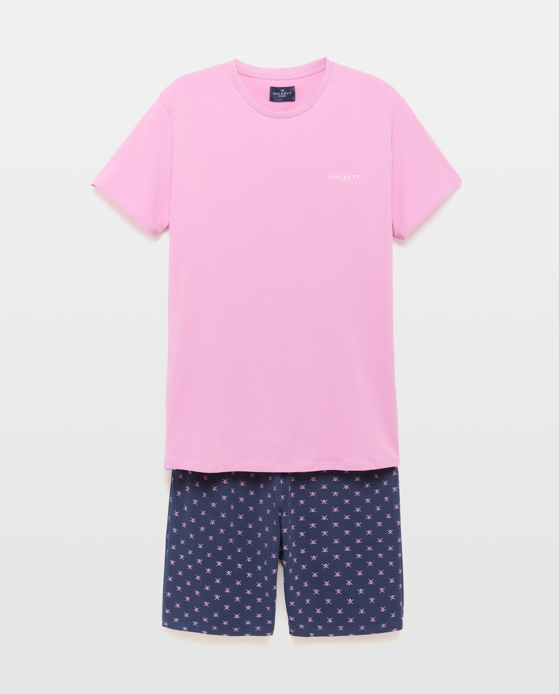 Conjunto de Pijama de Malha Curto com Estampado Azul-3
