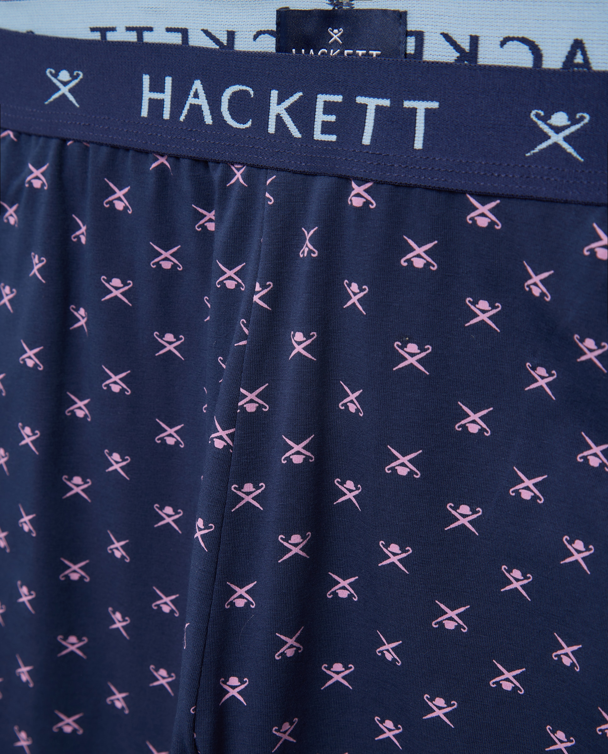 Conjunto de Pijama de Malha Curto com Estampado Azul-4