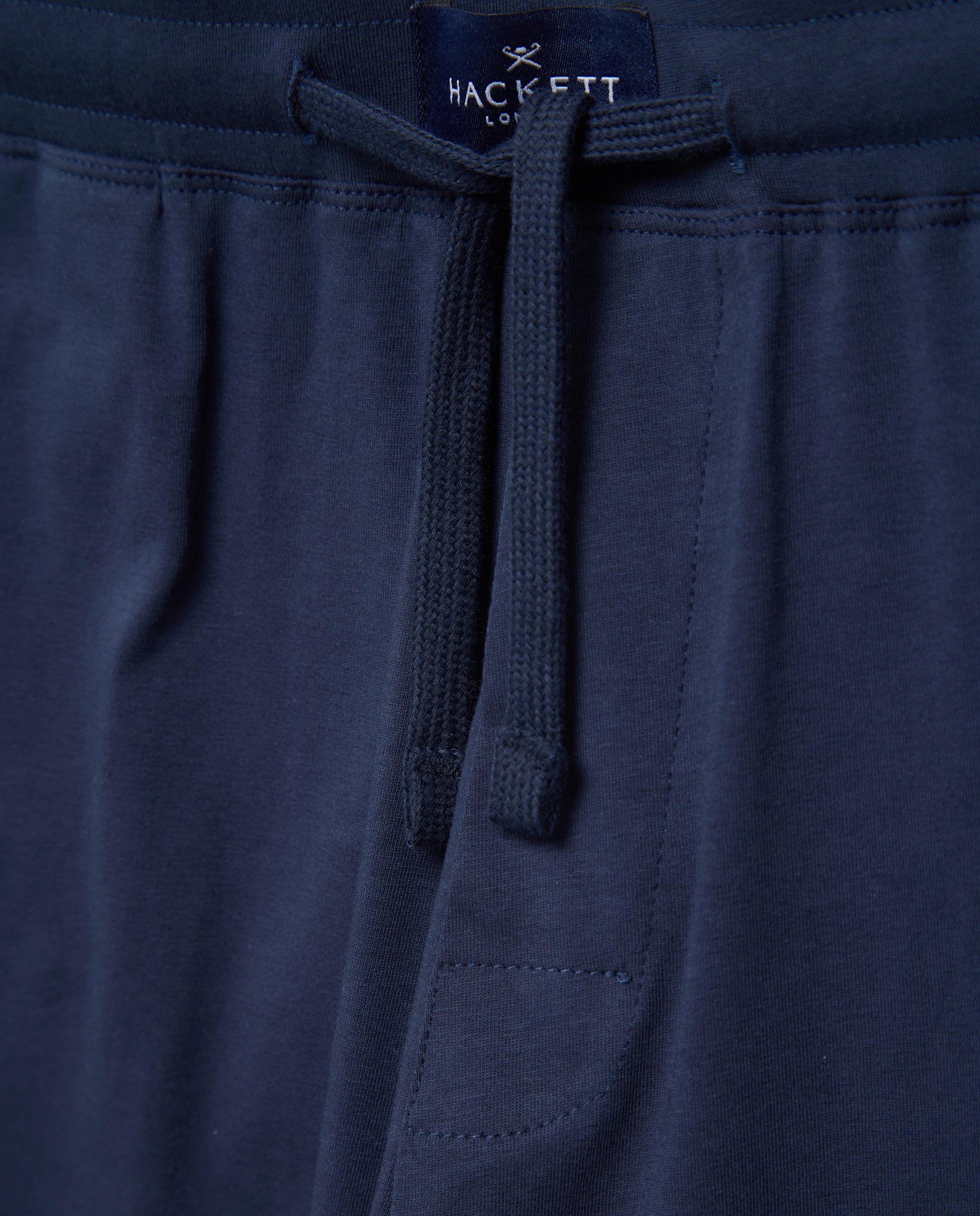 Conjunto de Pijama de Malha Curto Liso Azul-4