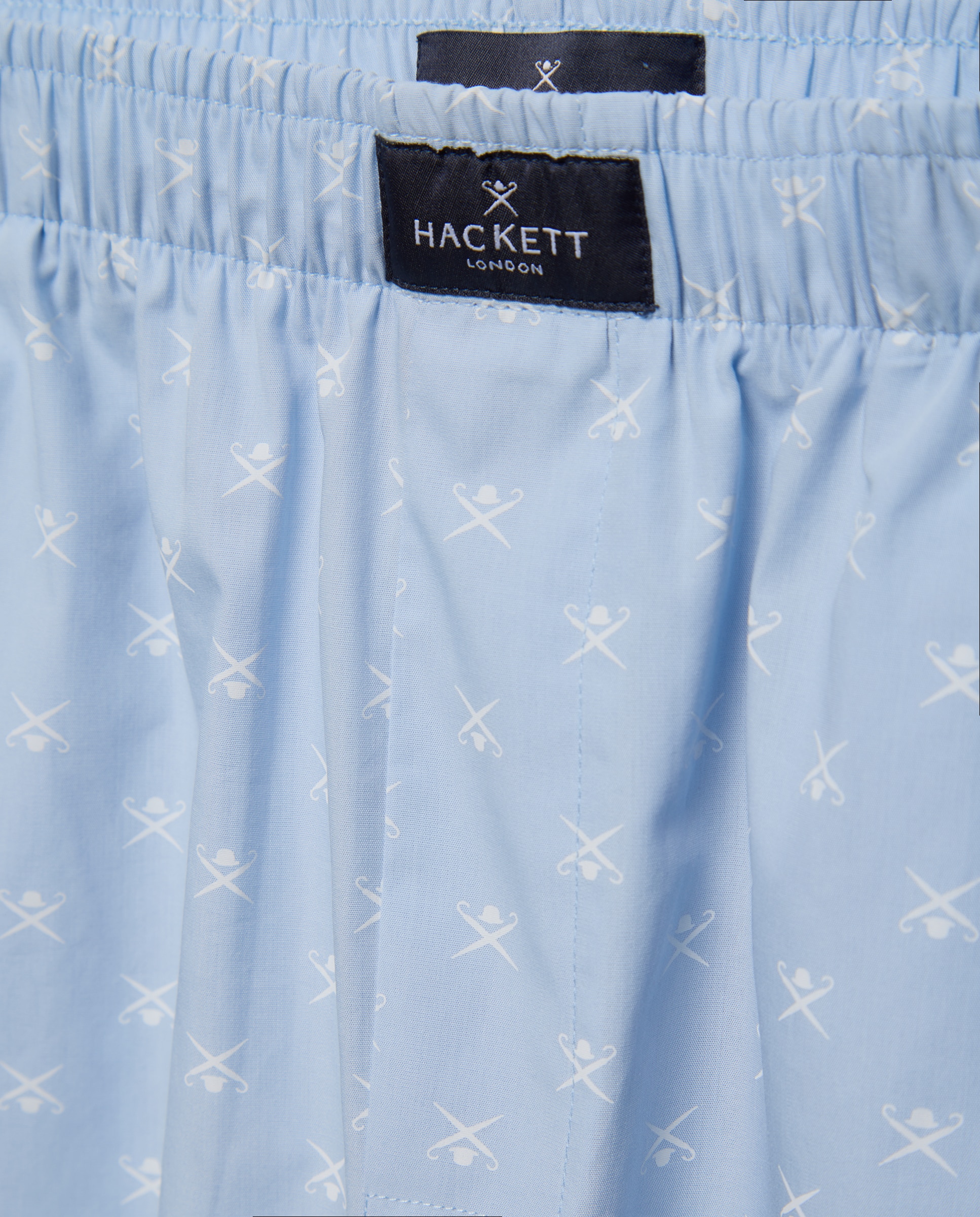 Conjunto de Pijama de Algodão Curto Azul-4