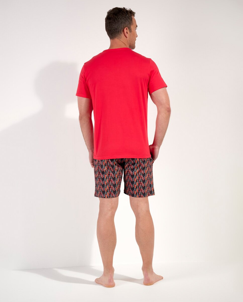 Pijama de Malha Curto com Estampado Multicolor-2