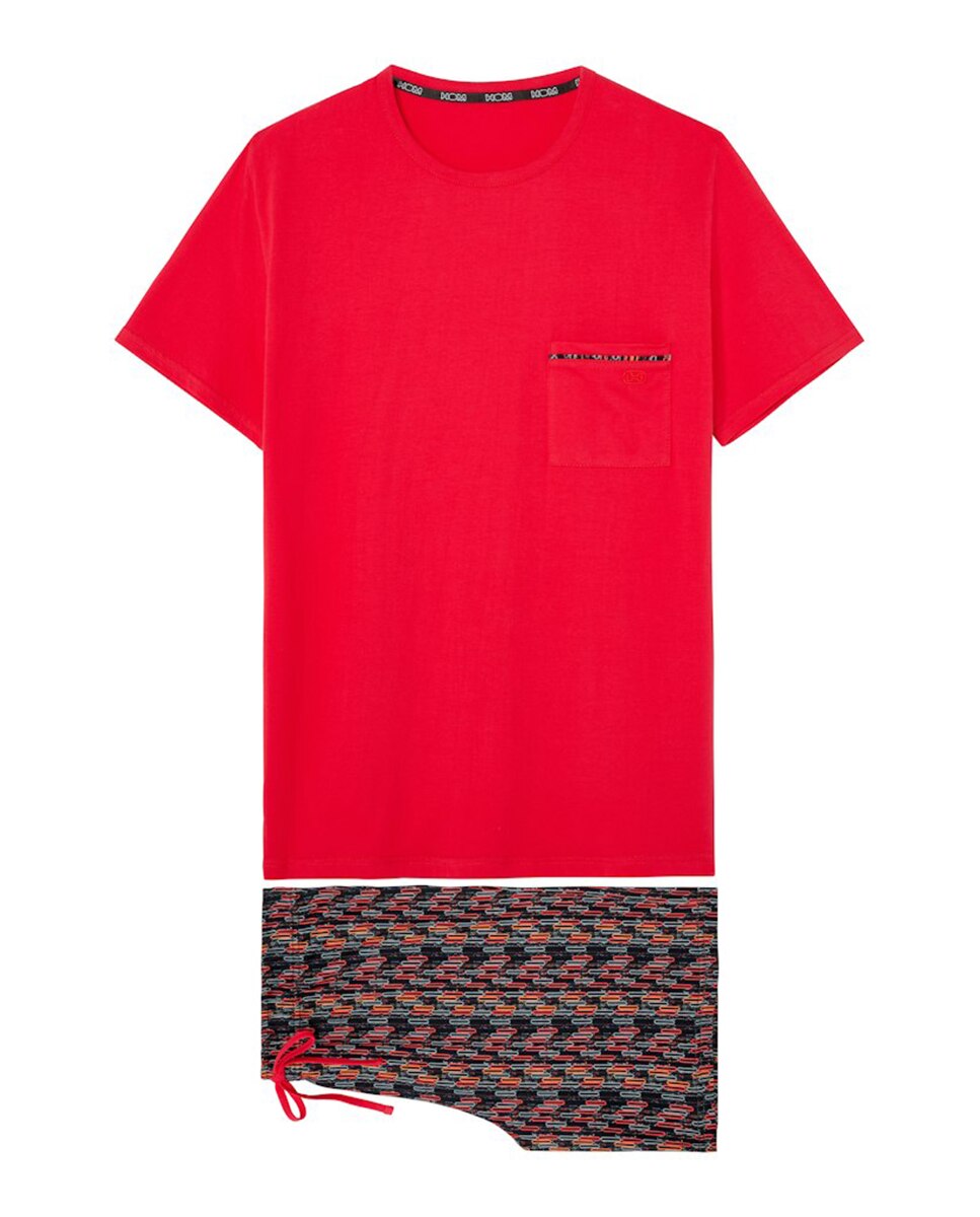 Pijama de Malha Curto com Estampado Multicolor-4
