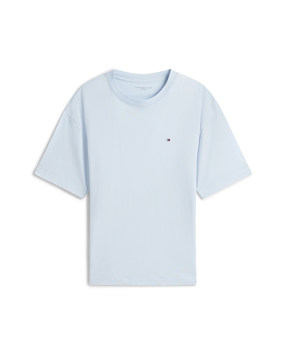 Conjunto de Pijama com T-shirt de Manga Curta e Calções de Malha Azul-5