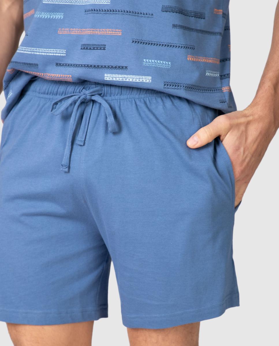 Pijama Curto Azul-3