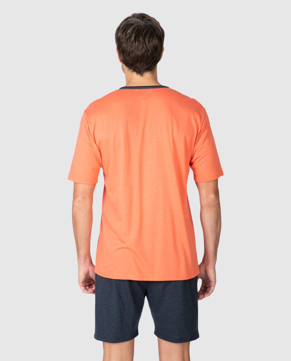 Pijama Curto Laranja-2