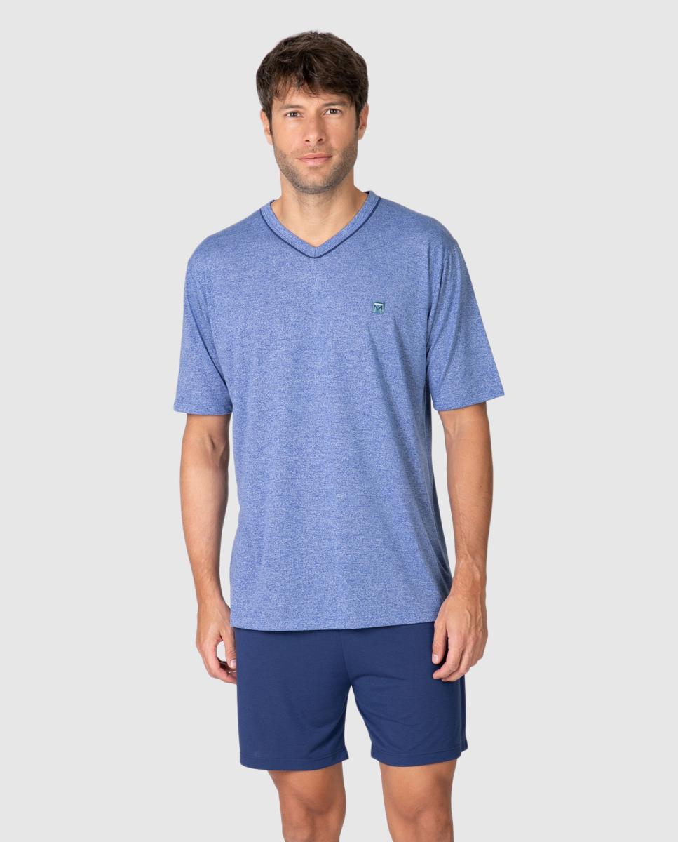 Pijama Curto Azul-4