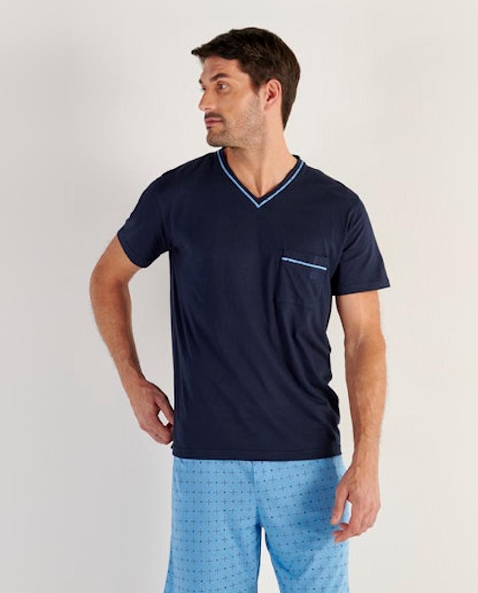 Imagem 0 de Pijama de Malha Curto de Algodão e modal com Gola em Bico