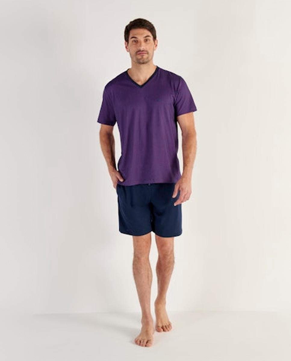 Imagem 0 de Pijama de Malha de Algodão e Modal com Gola em Bico e Estampado