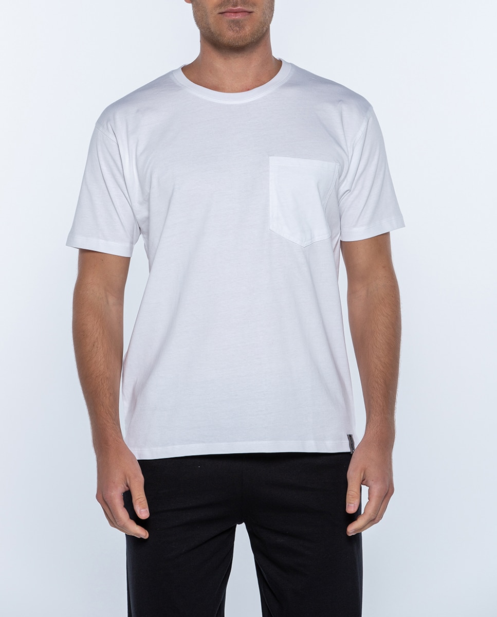 T-shirt de Manga Curta, Basix Branco-1