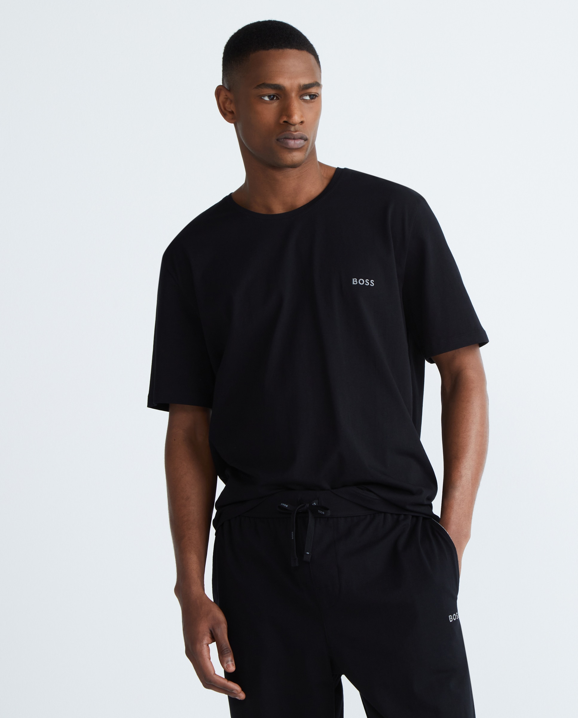 T-shirt de Pijama com Manga Curta - Preto Preto-1