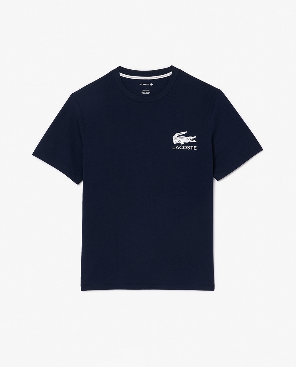 Camiseta Lacoste loungewear de algodón con micrologo - Azul marino Azul marino-1