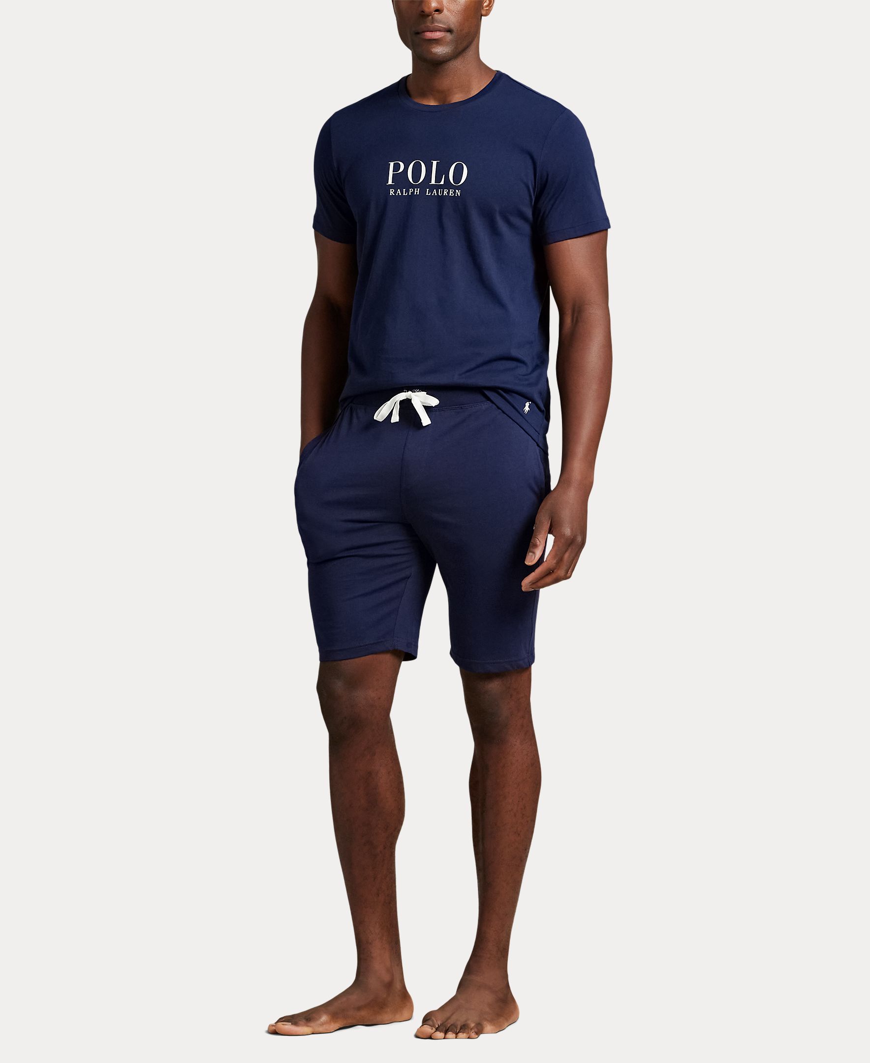Camisola de Pijama de Malha de Algodão com Logótipo Azul-marinho-5