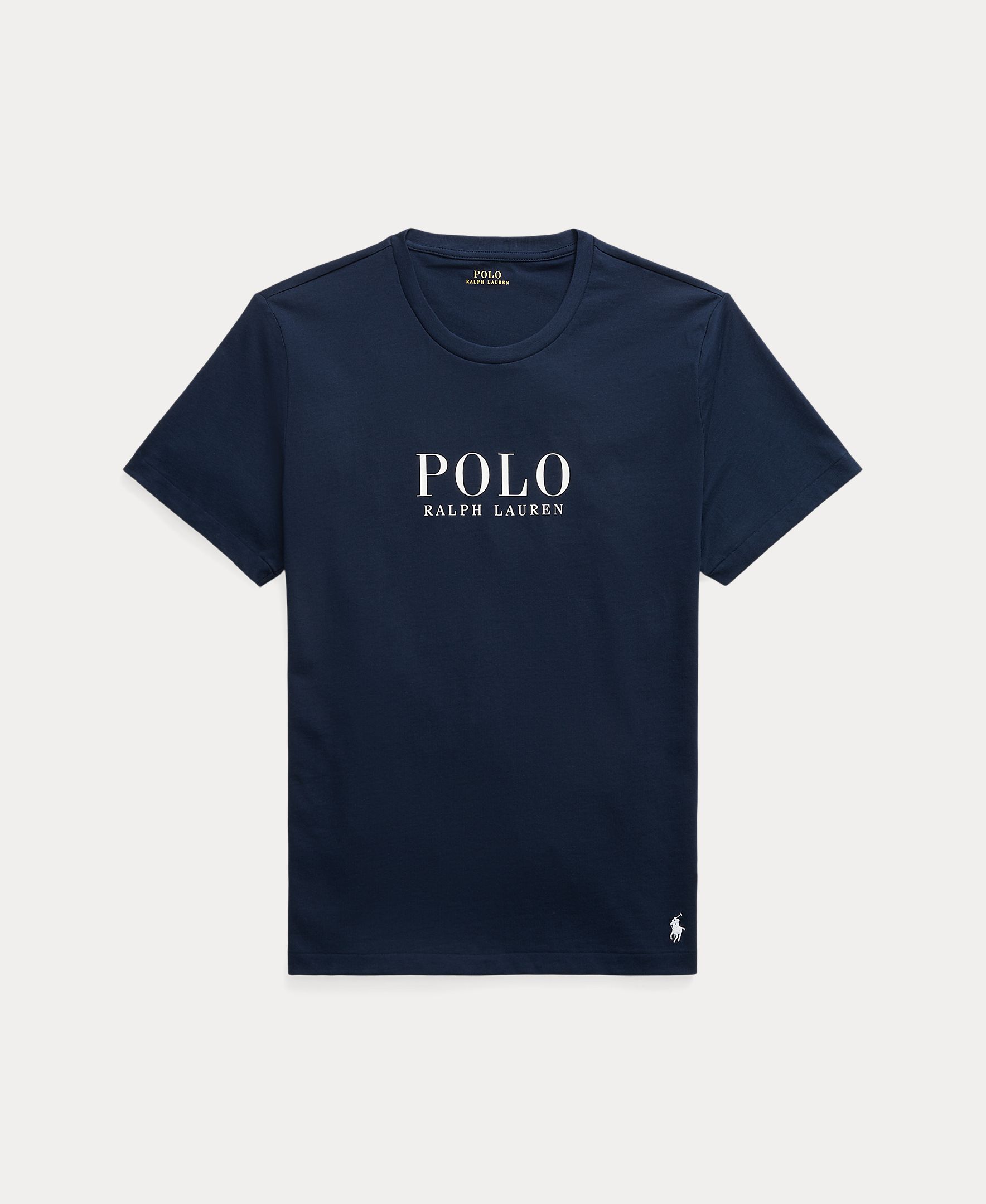 Camisola de Pijama de Malha de Algodão com Logótipo Azul-marinho-3