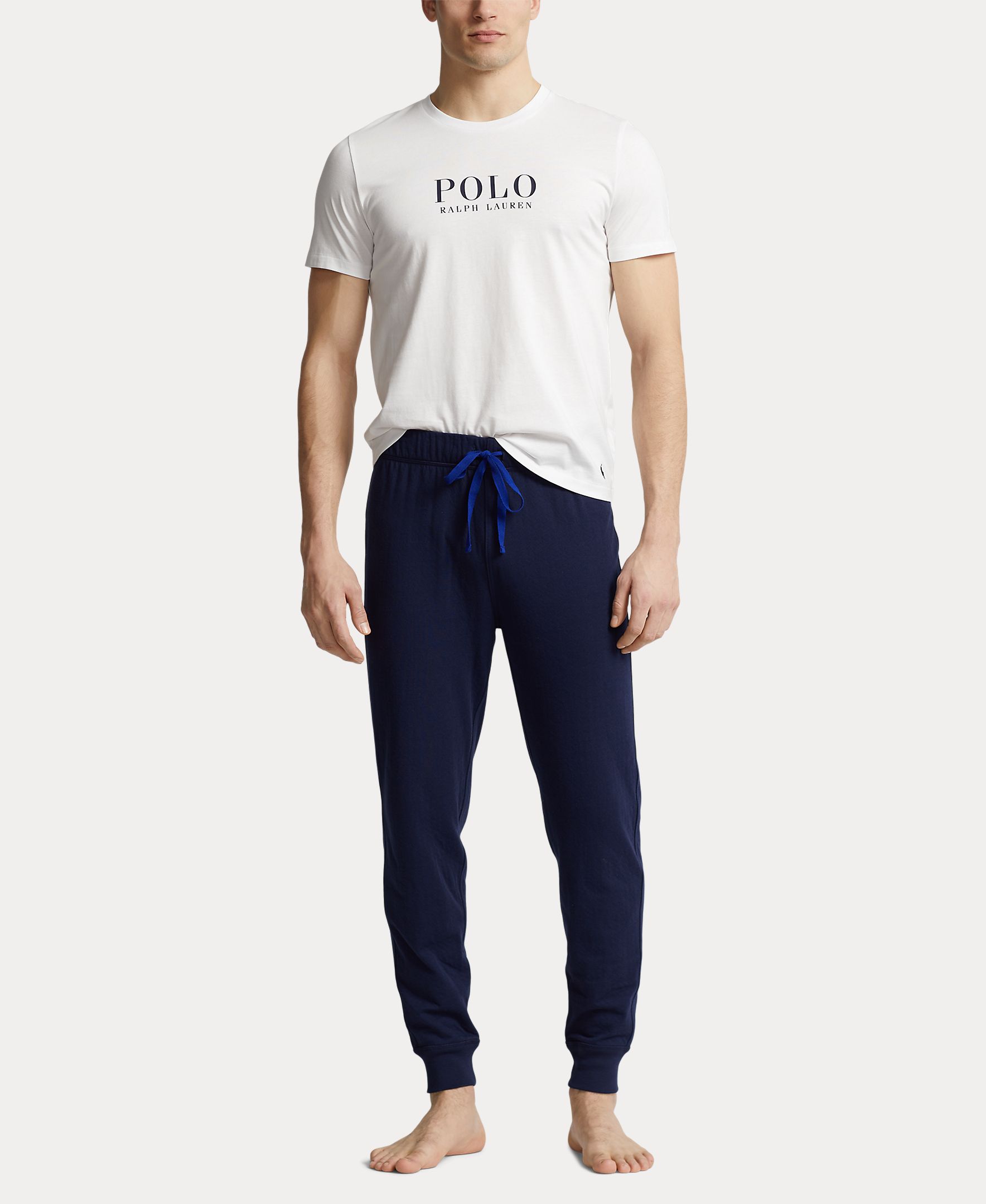 Camisola de Pijama de Malha de Algodão com Logótipo Branco-6