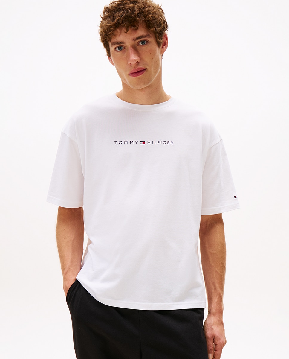 T-shirt com Logótipo Estampado Branco-1