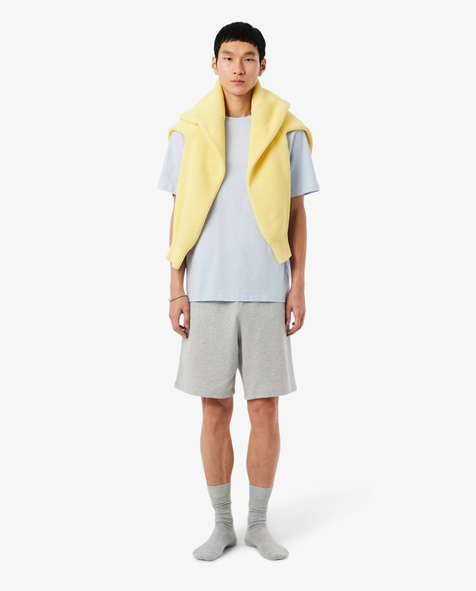 T-shirt Loungewear de Algodão com Micro Logótipo Azul-claro-6