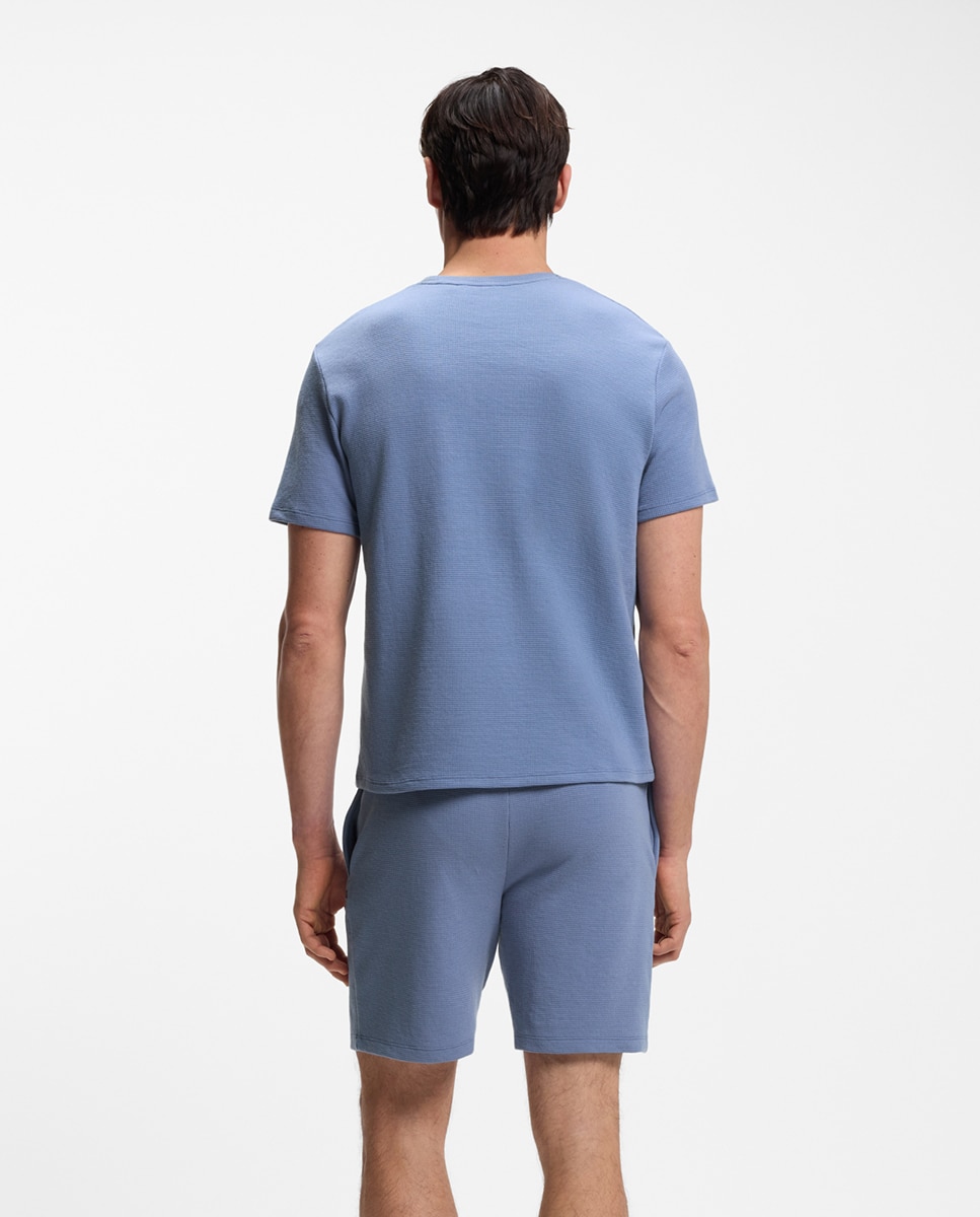 Camiseta manga corta de pijama de hombre. - Boss - Azul Azul-2