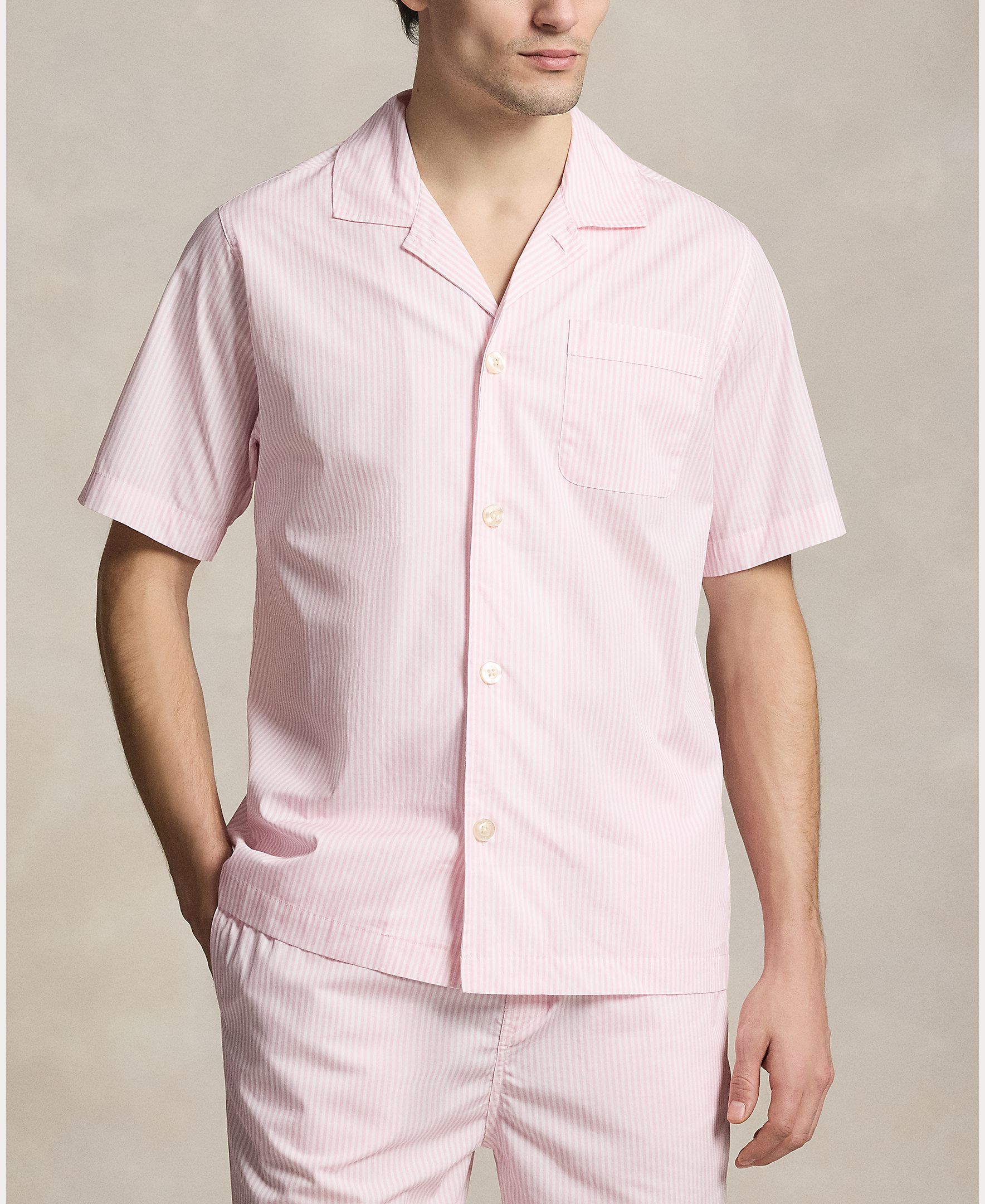 Casaco Curto de Pijama Aberto Rosa-2