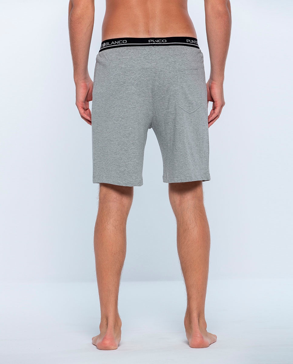 Calções de Pijama 100% Algodão Penteado Cinzento-2
