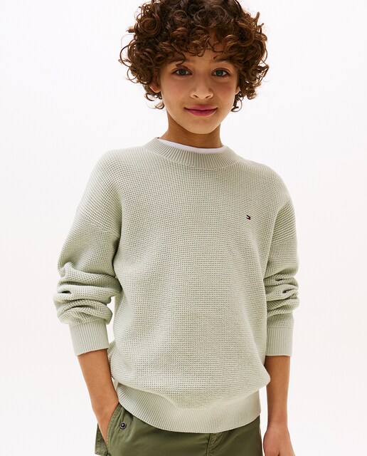 Imagem 0 de Camisola de Malha com Estrutura e Gola Redonda