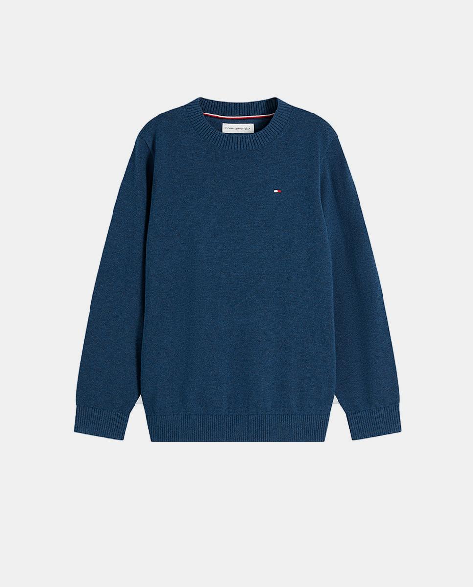 Imagen 0 de Jersey de niño de punto fino de cuello redondo Azul marino