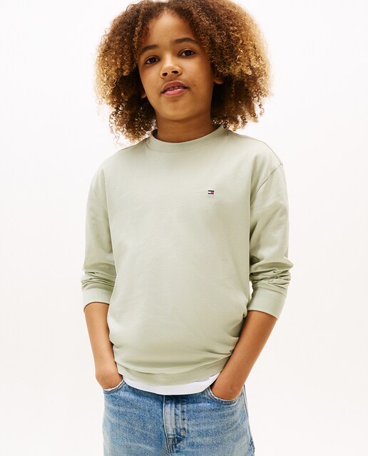 Imagen 0 de Camiseta de niño lisa de manga corta con logo en el pecho y manga