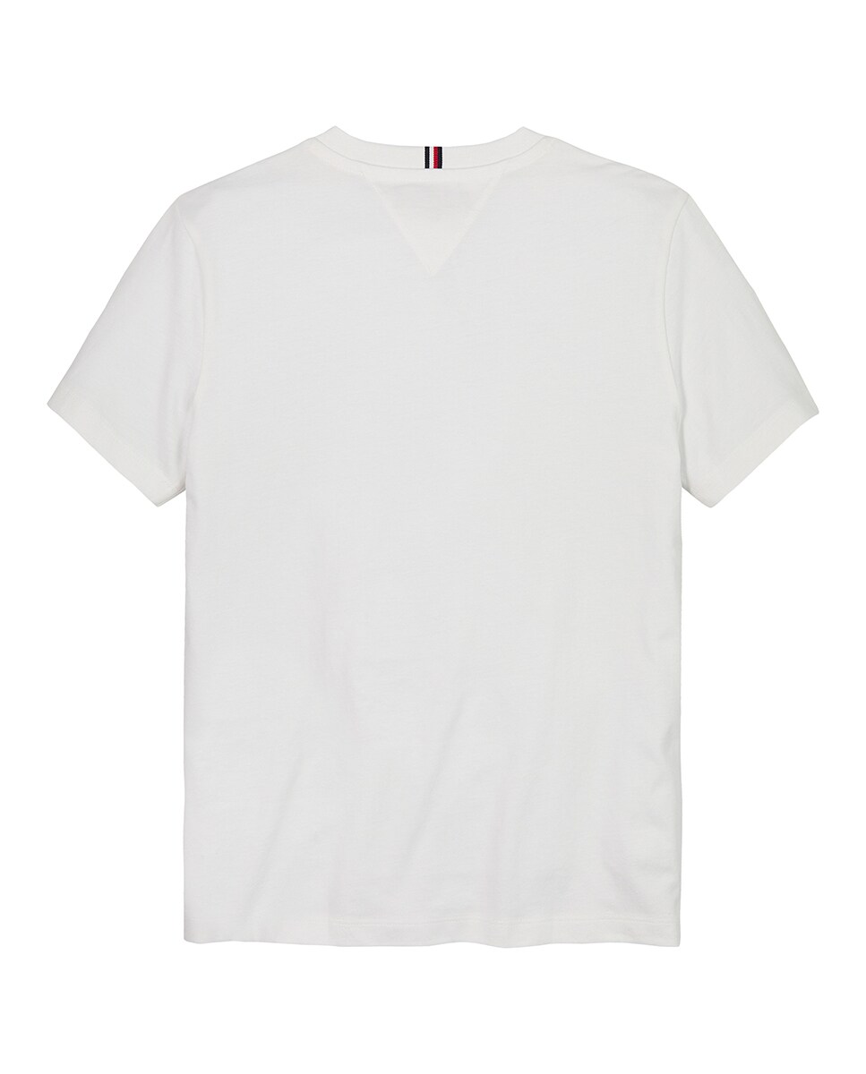 T-shirt Lisa de Manga Curta com Logótipo no Peito Branco-6