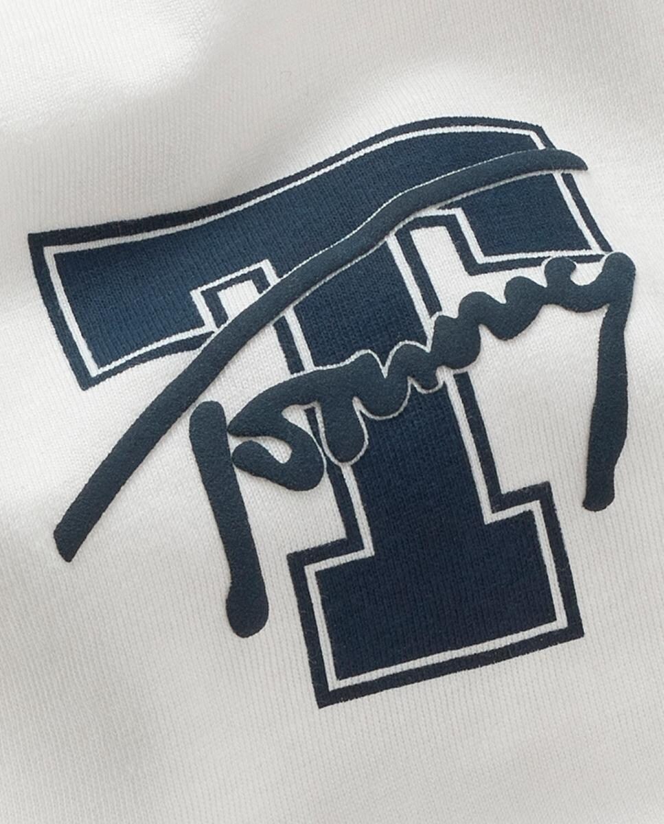 T-shirt Lisa de Manga Curta com Logótipo no Peito Branco-7