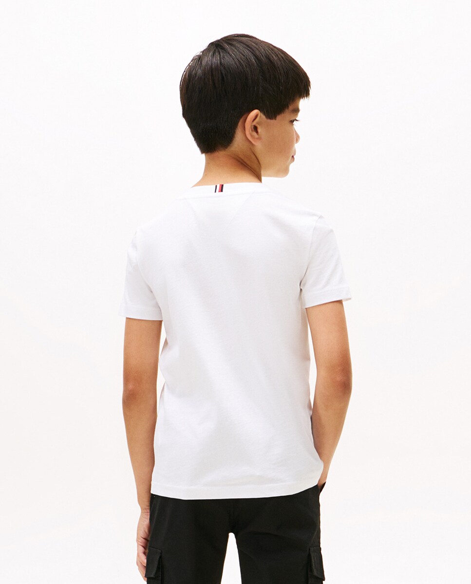 T-shirt de Manga Curta com Logótipo Estilo Varsity Branco-2