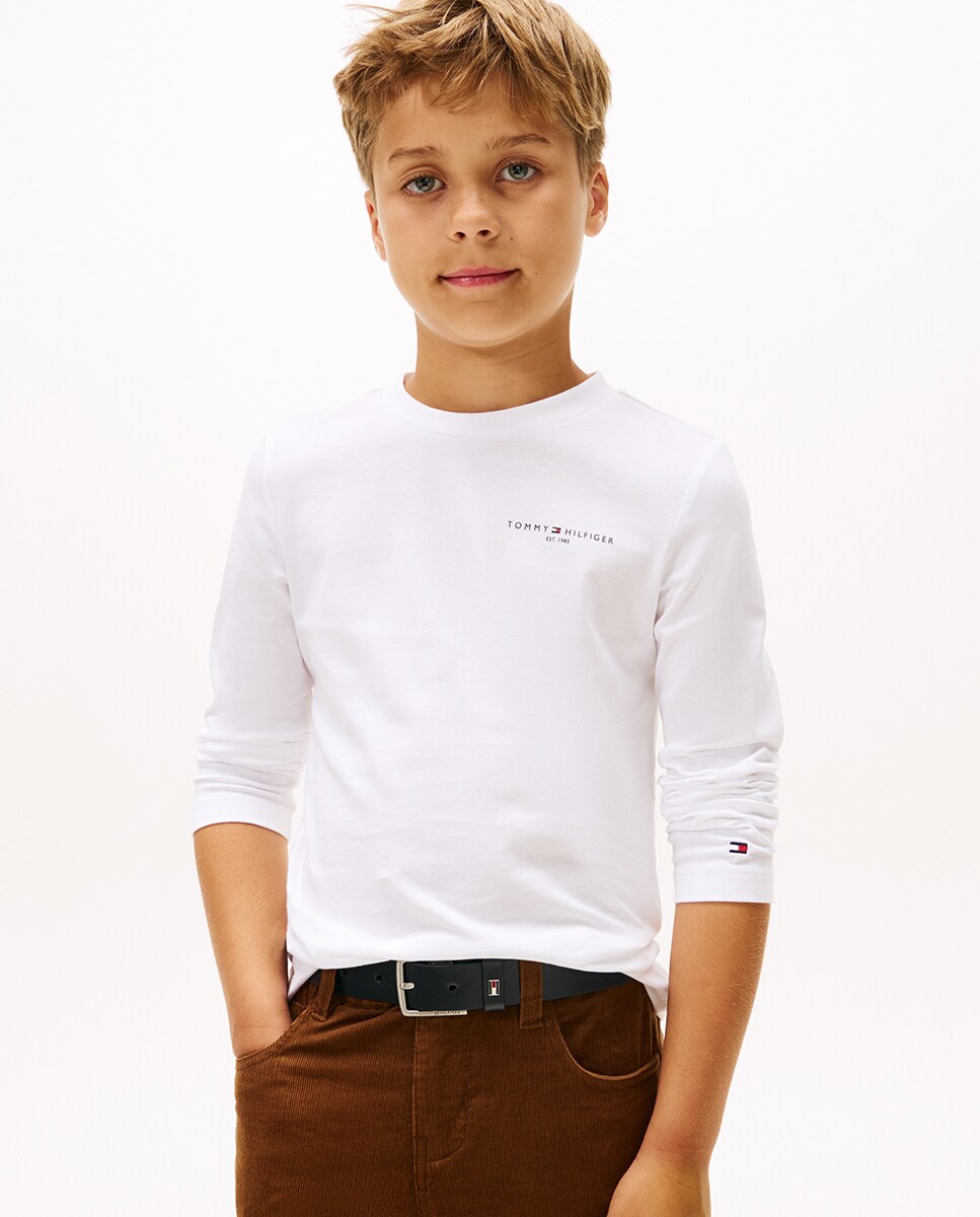 Camisola de Manga Comprida e Logótipo da Marca no Peito Branco-1