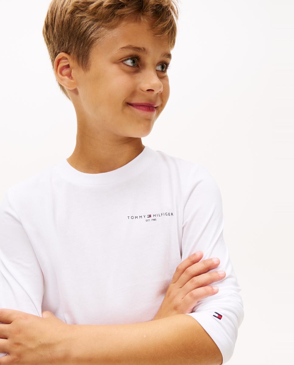 Camisola de Manga Comprida e Logótipo da Marca no Peito Branco-3