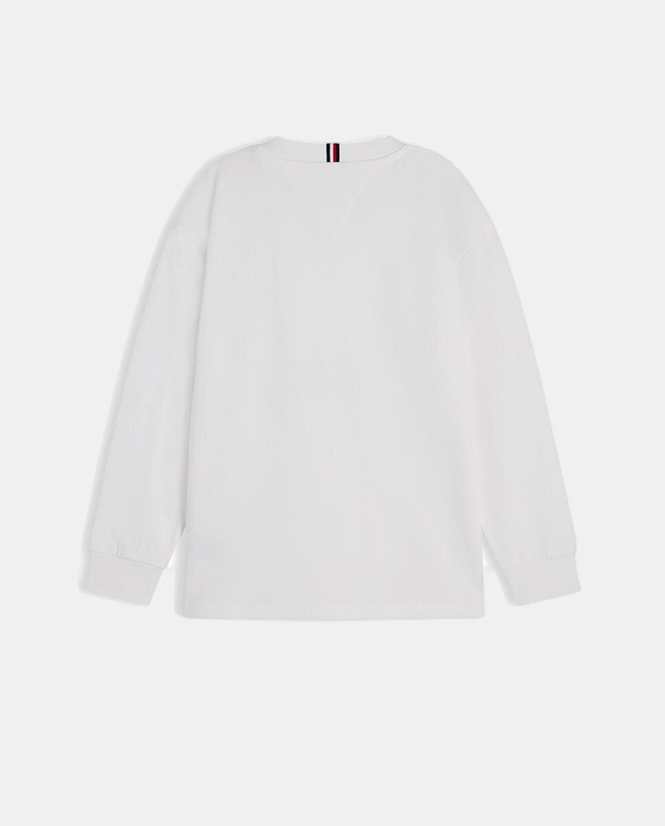 Camiseta de niño de manga larga con logo en la manga - Tommy Hilfiger - Blanco Blanco-2