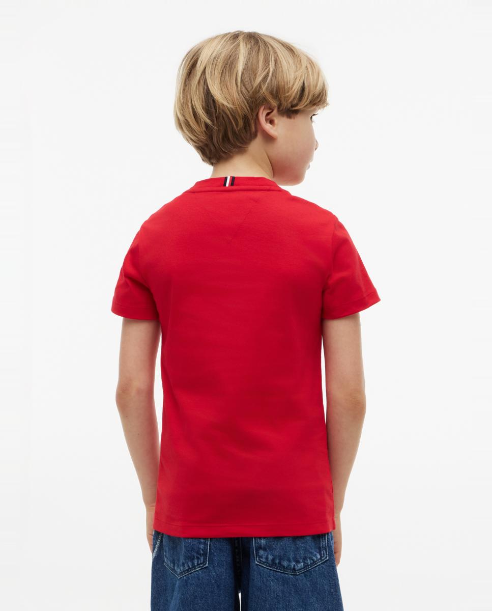Camiseta de niño de manga corta con logo en el pecho - Tommy Hilfiger - Rojo Rojo-2