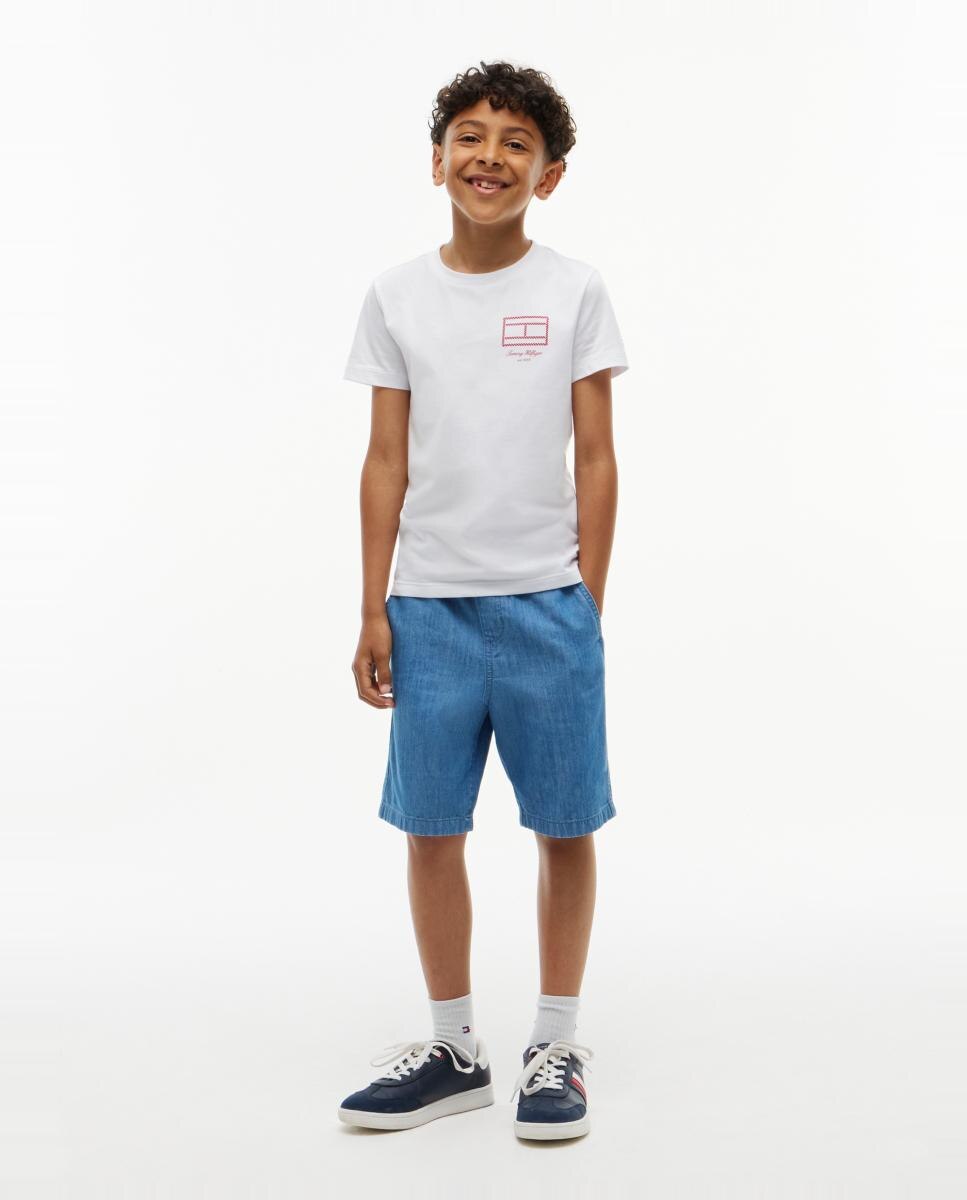 Camiseta de niño de manga corta con logo en el pecho - Tommy Hilfiger - Blanco Blanco-4