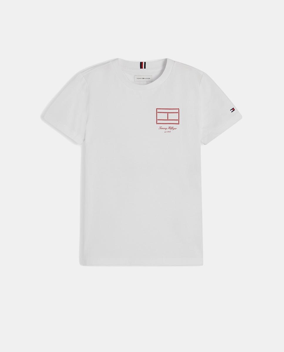 Camiseta de niño de manga corta con logo en el pecho - Tommy Hilfiger - Blanco Blanco-5