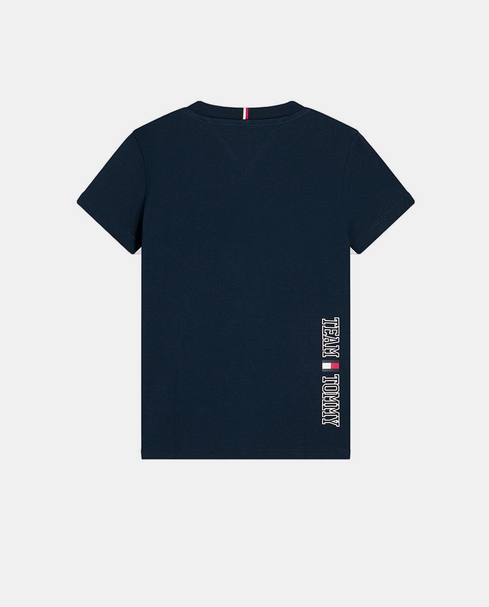 Camiseta de niño de manga corta con logo bordado en la espalda - Tommy Hilfiger - Azul marino Azul marino-6