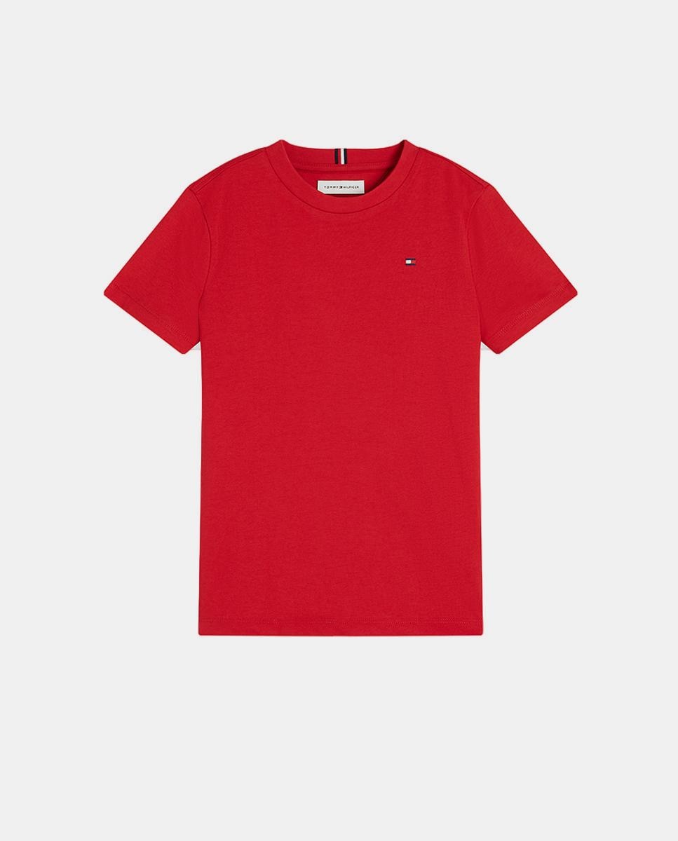 Camiseta de niño de manga corta con logo bordado en la espalda - Tommy Hilfiger - Rojo Rojo-5