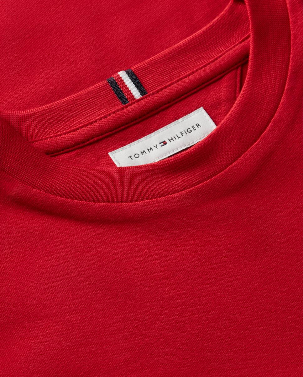 Camiseta de niño de manga corta con logo bordado en la espalda - Tommy Hilfiger - Rojo Rojo-7