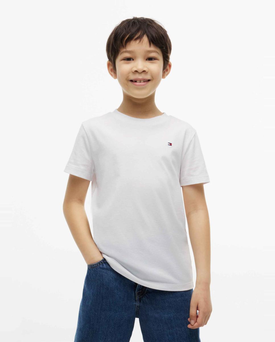 Camiseta de niño de manga corta con logo bordado en la espalda - Tommy Hilfiger - Blanco Blanco-1