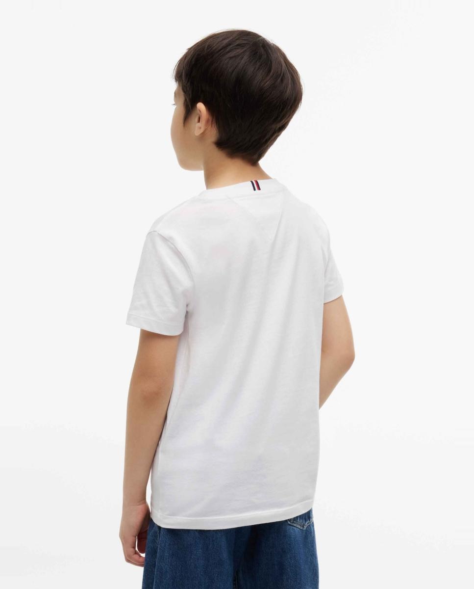Camiseta de niño de manga corta con logo bordado en la espalda - Tommy Hilfiger - Blanco Blanco-2