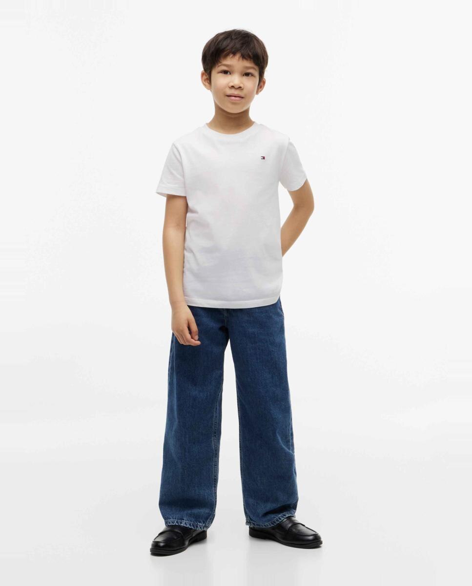 Camiseta de niño de manga corta con logo bordado en la espalda - Tommy Hilfiger - Blanco Blanco-4