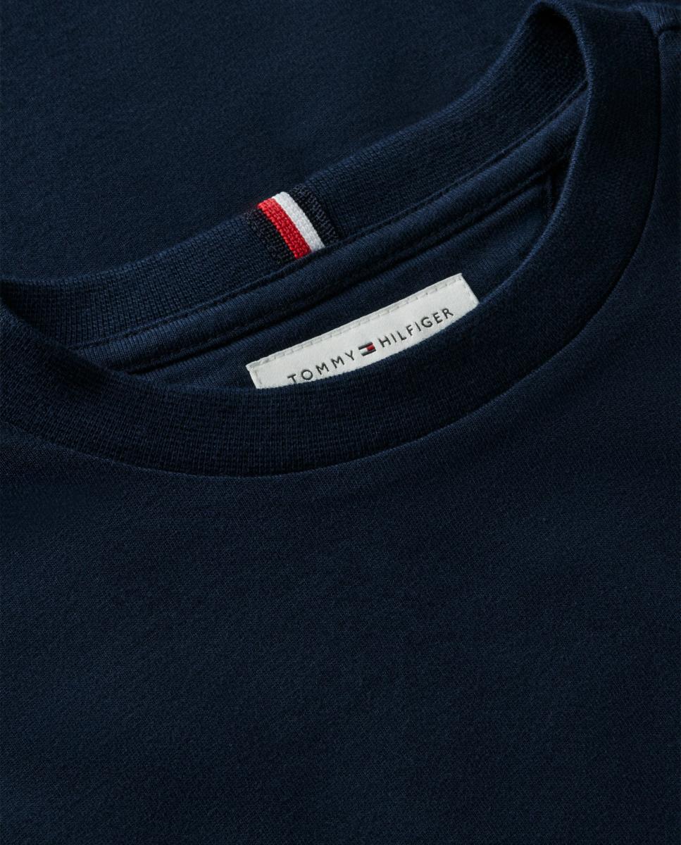 Camiseta de niño de manga larga con bandera bordada en el pecho - Tommy Hilfiger - Azul Azul-7