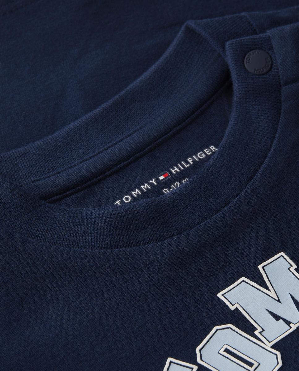 Camisola de Bebé com Manga Curta Tommy Hilfiger Azul-marinho-3