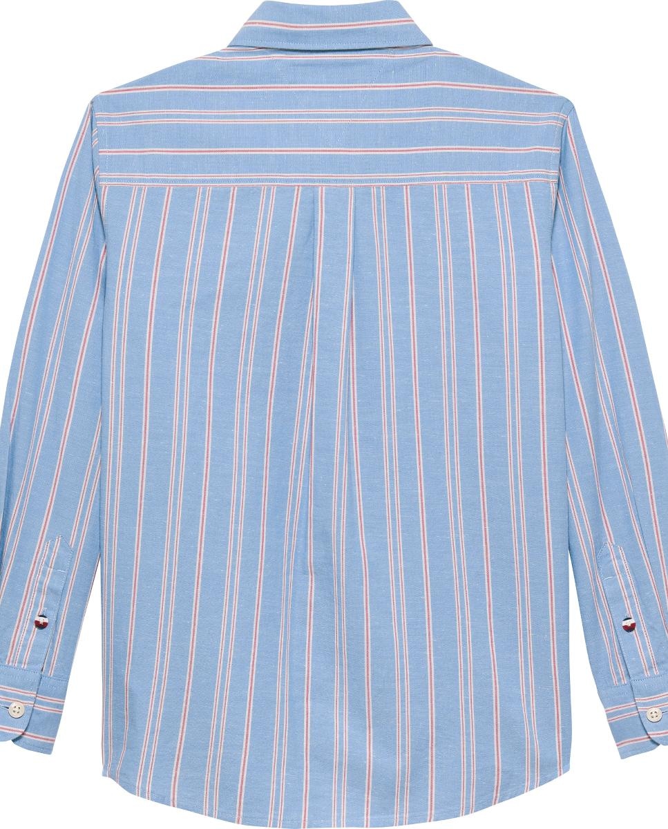 Camisa Abotoada de Bebé às Riscas Azul-2