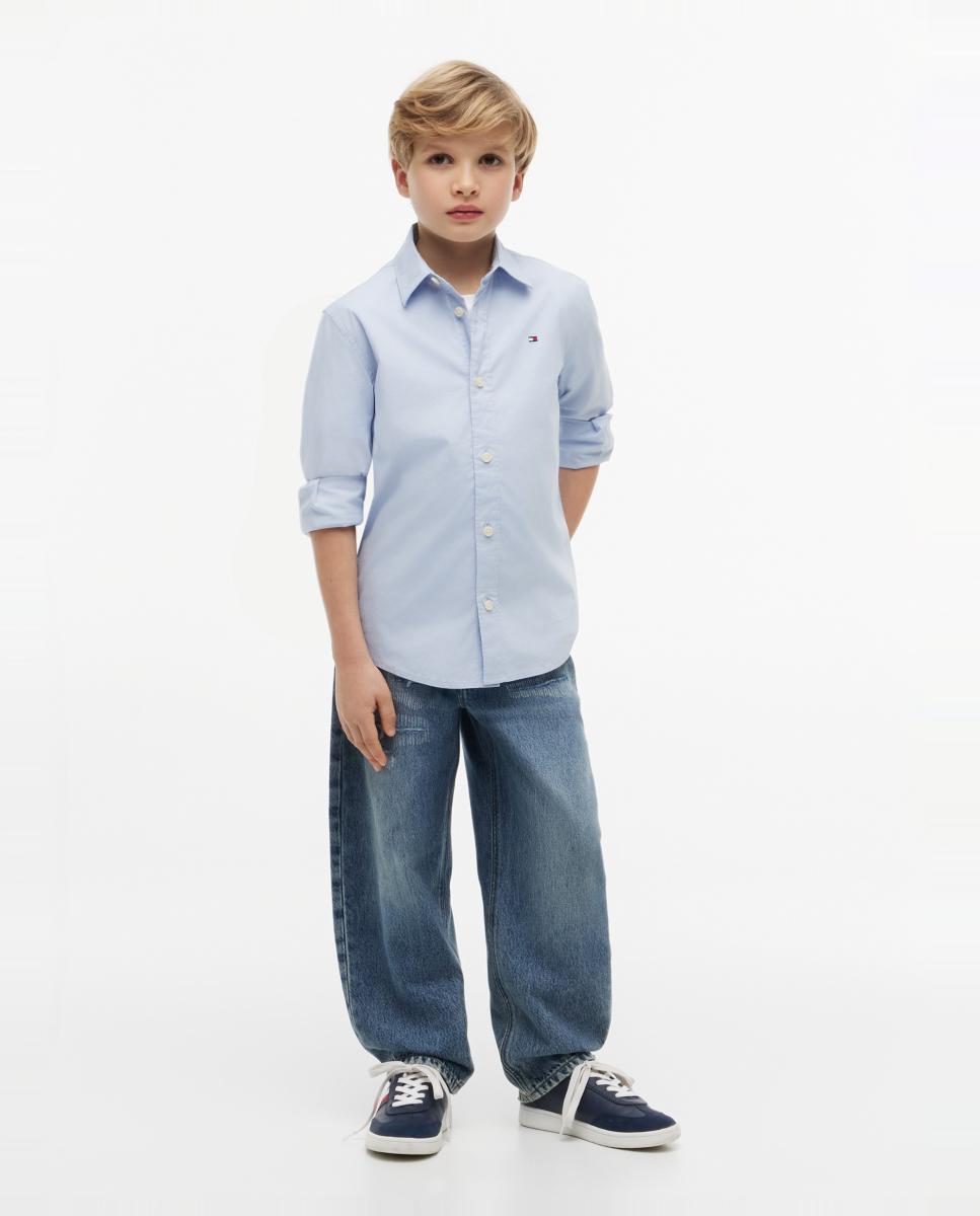Camisa de Popelina Azul-claro-4
