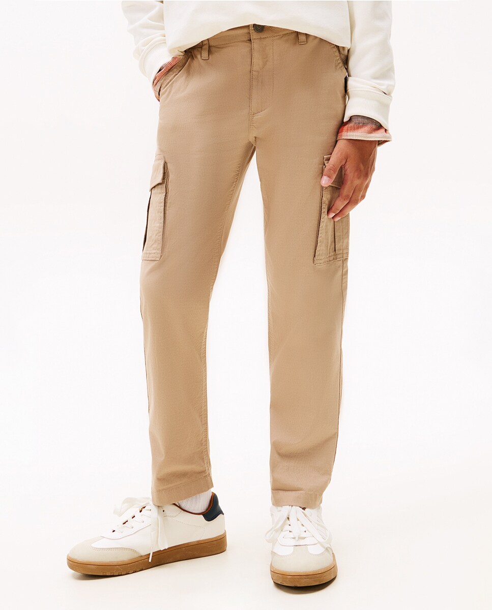 Calças Cargo Castanho-2