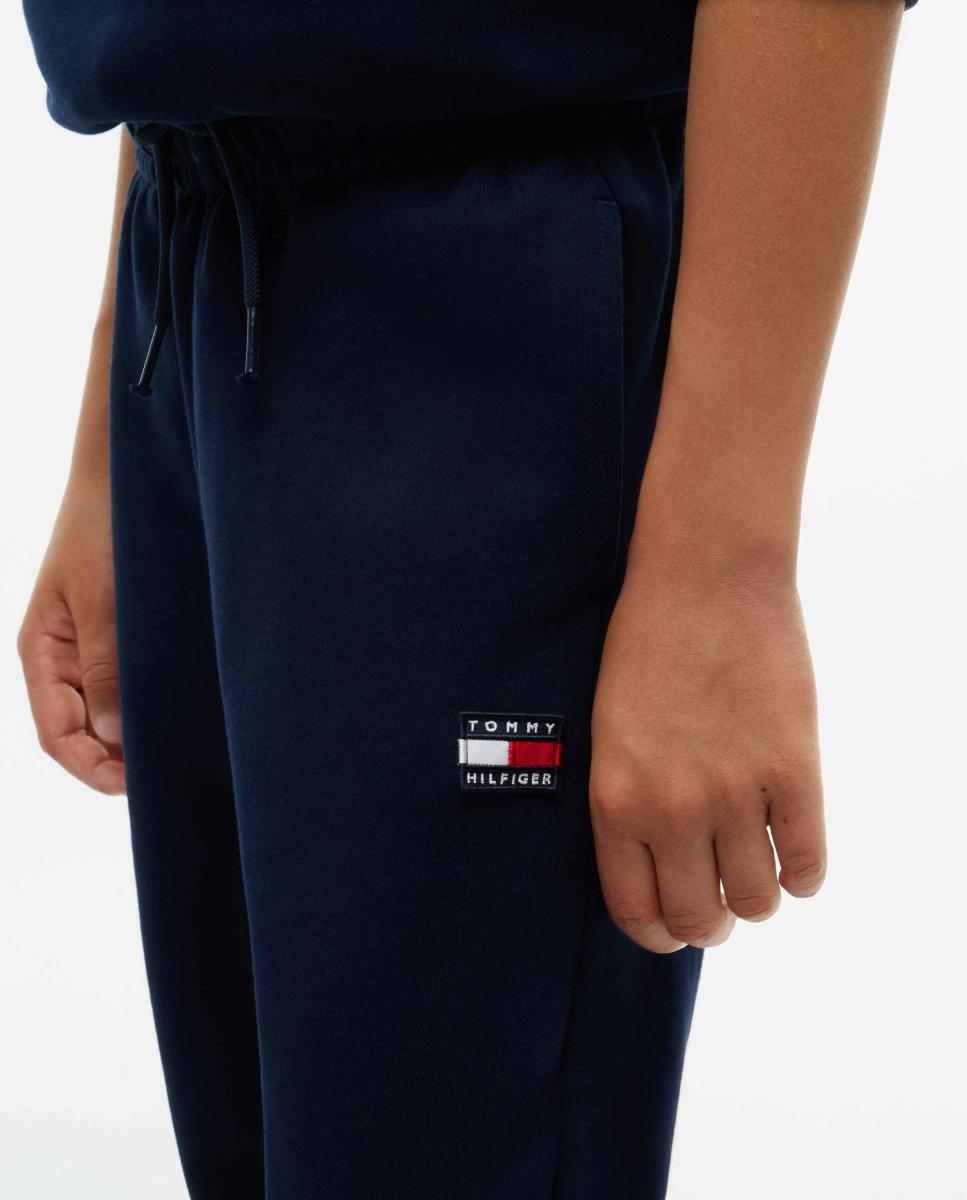 Joggers com Logótipo Bordado Tommy Hilfiger Azul-marinho-4