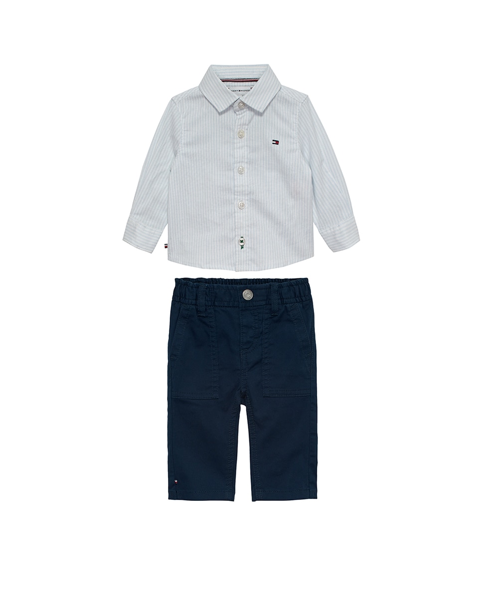 Conjunto de Camisa e Bermudas de Bebé Tommy Hilfiger Azul-1
